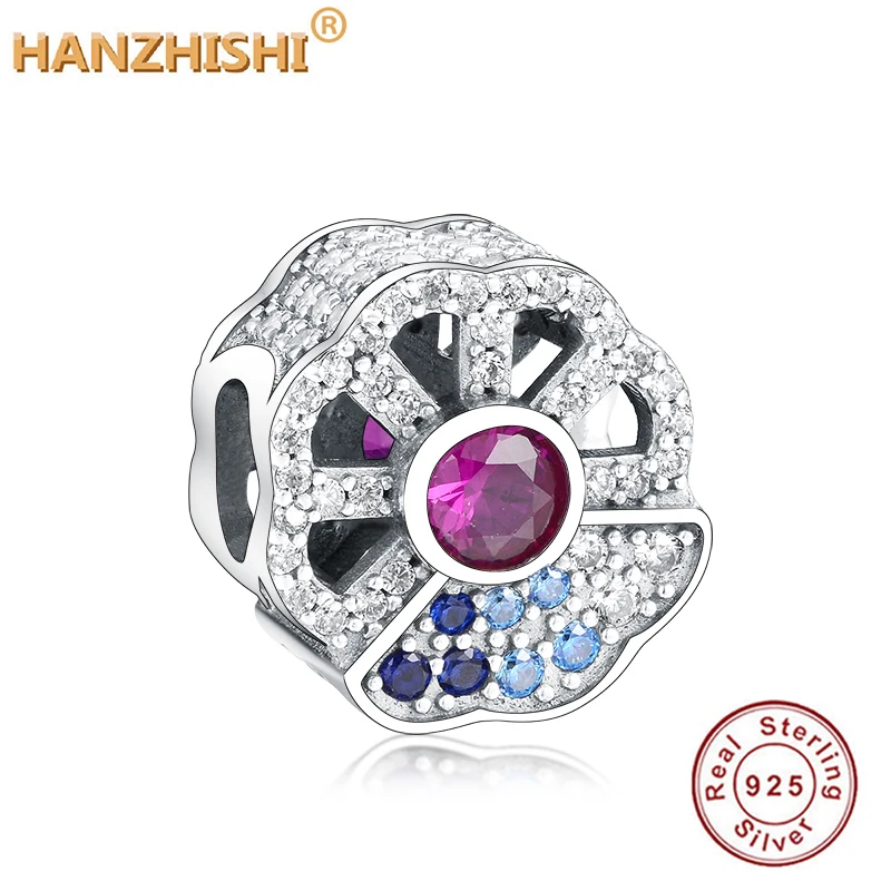 

Оптовая цена 2021 Летняя коллекция 925 стерлингового серебра ярко-синий розовый Вентилятор бусины для изготовления браслета ассорти для женщи...