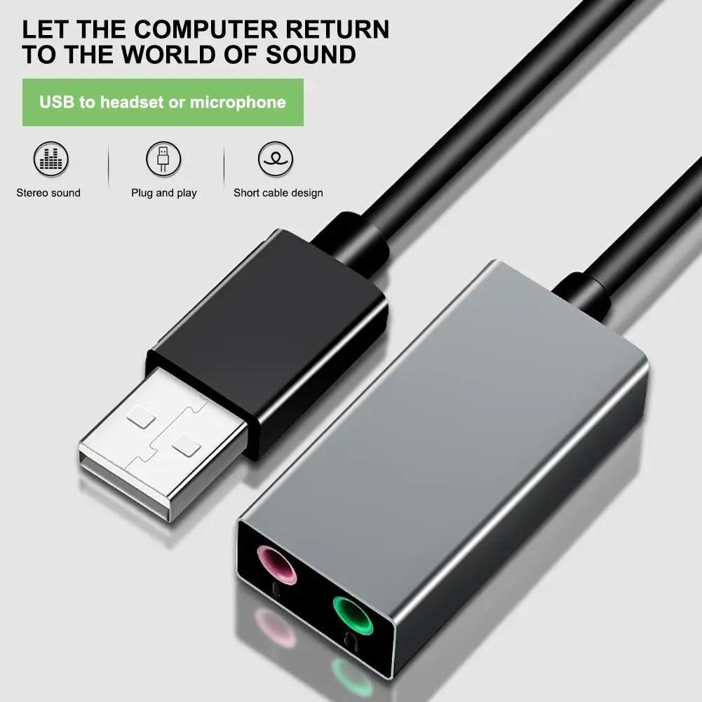 Внешняя USB звуковая карта к разъему 3 5 мм адаптер для наушников аудио микрофона