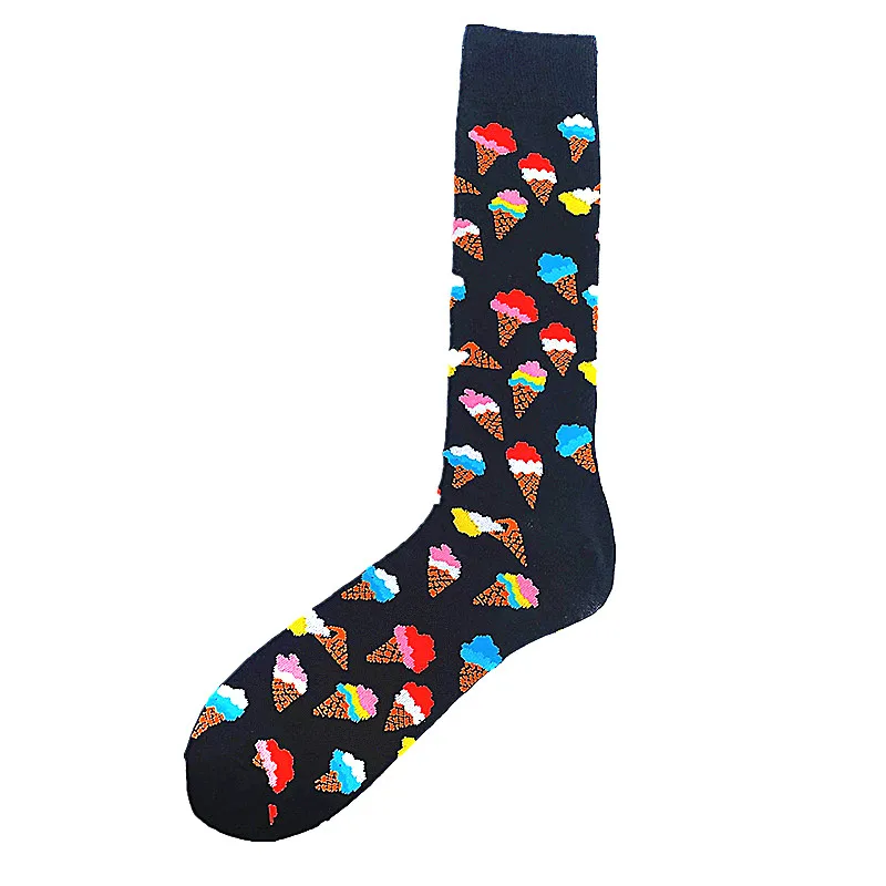 Пара хлопковых носков для весны осени и зимы мороженое ананас авокадо перья