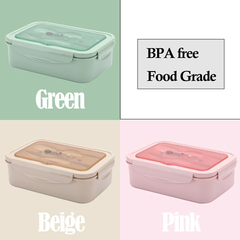 2 или 1 Bento Box для детей герметичный Ланч-бокс Microwavable контейнеры для еды большой ящик для хранения с отсеками