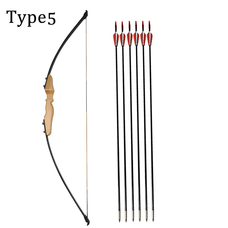 Type5(Bow and Arrow) 40lbs прямой лук 5" Молодежный Начинающий тренировочный Рекурсивный лук 31,5" Стекловолоконный набор стрел для охоты стрельбы из лука - Цвет: Type5(Bow and Arrow)