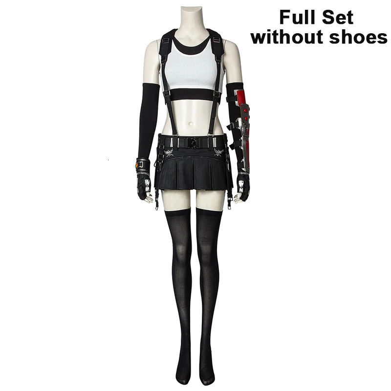 Without Boots Игра Final Fantasy VII Косплей Костюм тифа Локхарт нарядное платье юбка костюмы на Хэллоуин для женщин карнавальные сапоги для взрослых девочек - Цвет: Without Boots