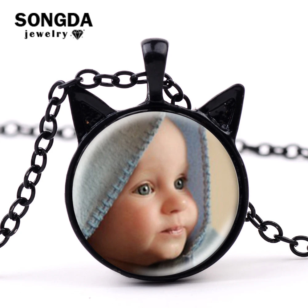 

SONGDA персонализированные пользовательские фото 3 Цвет кошачьими ушками ожерелье с подвеской «СемьЯ» член/ваше имя/Фирменный Логотип DIY сери...