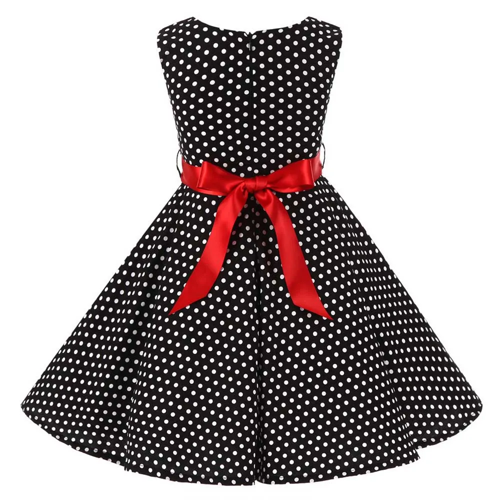 Летнее винтажное платье для маленьких девочек размер 50s 2020 сарафан в горошек без