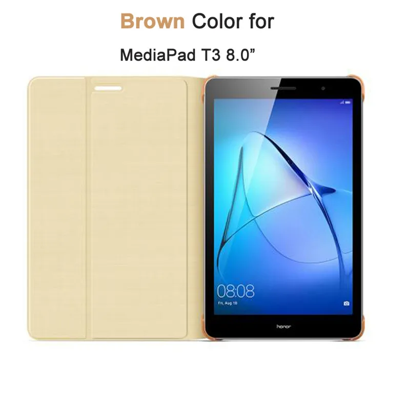 Brown for T3 8.0 HUAWEI Mediapad T3 10/T3 " чехол для планшета PU Стенд защитный складной кожаный чехол оболочка для AGS L09 W09/KOB-L09 W09 - Цвет: Brown for T3 8.0