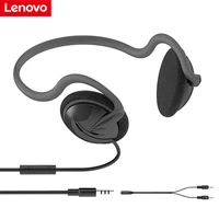 lenovo p510 wired headphones 3 5mm neckband noise cancelling hi fi stereo sound gaming headset for desktop cellphone computer