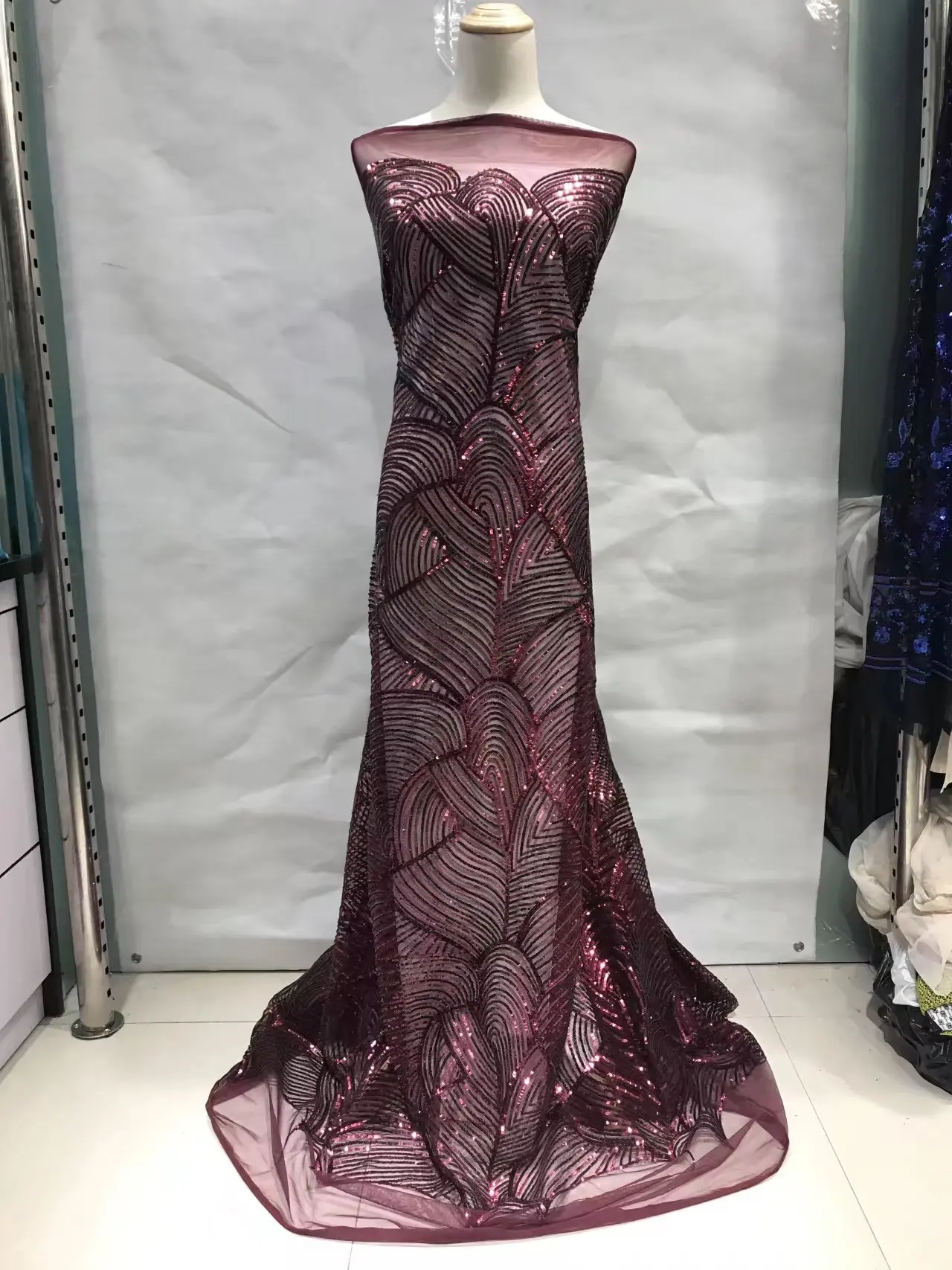 JL1978 2020 Latest gold color African French net Lace Fabric with sequins High Quality wedding Tulle 5yards | Дом и сад
