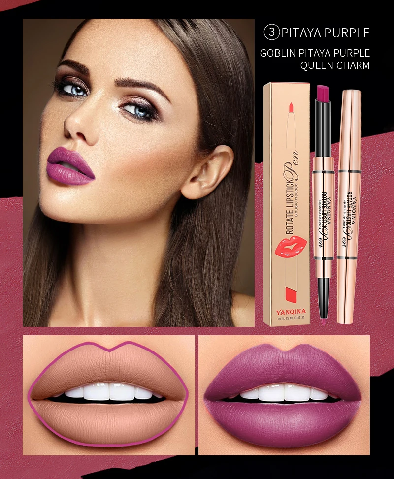 

2 в 1 жидкая помада с двойной головкой Косметика 2 в 1 блеск для губ и подводка для губ водостойкая телесная Помада для губ ручка для макияжа до...