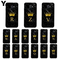 yinuoda custom name letter monogram black marble crown phonecase for samsung galaxy a7 a50 a70 a40 a20 a30 a8 a6 a8 plus a9 2018