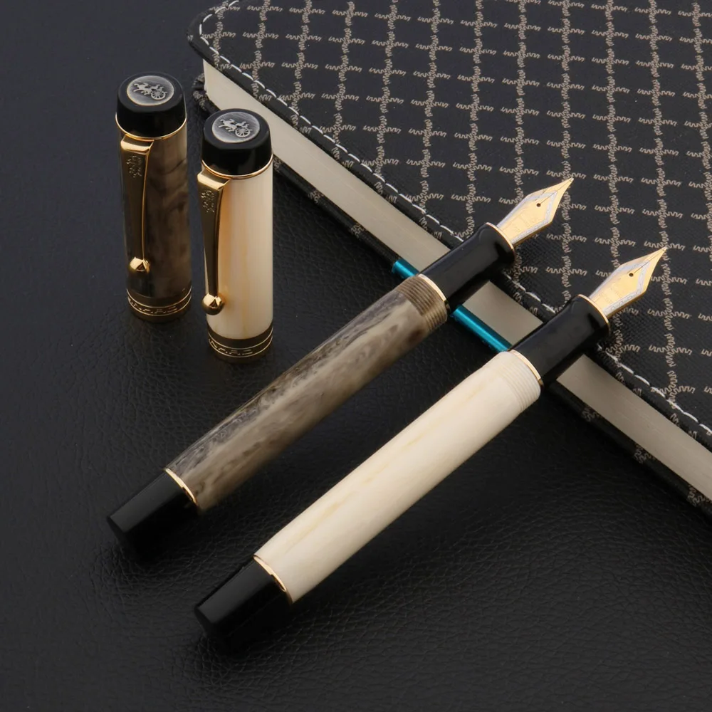 Перьевая ручка Twist Spin century tofu jinhao золотистая роскошная цвета слоновой кости белая