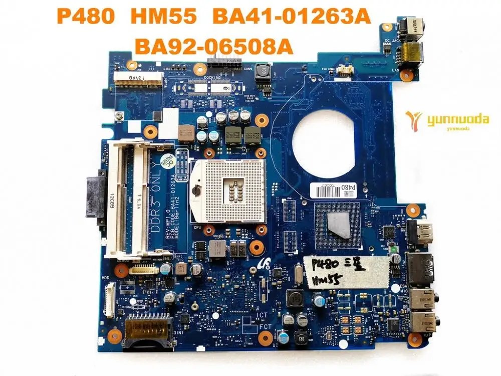 Оригинальное для Samsung P480 Материнская плата ноутбука HM55 BA41-01263A BA92-06508A испытанное
