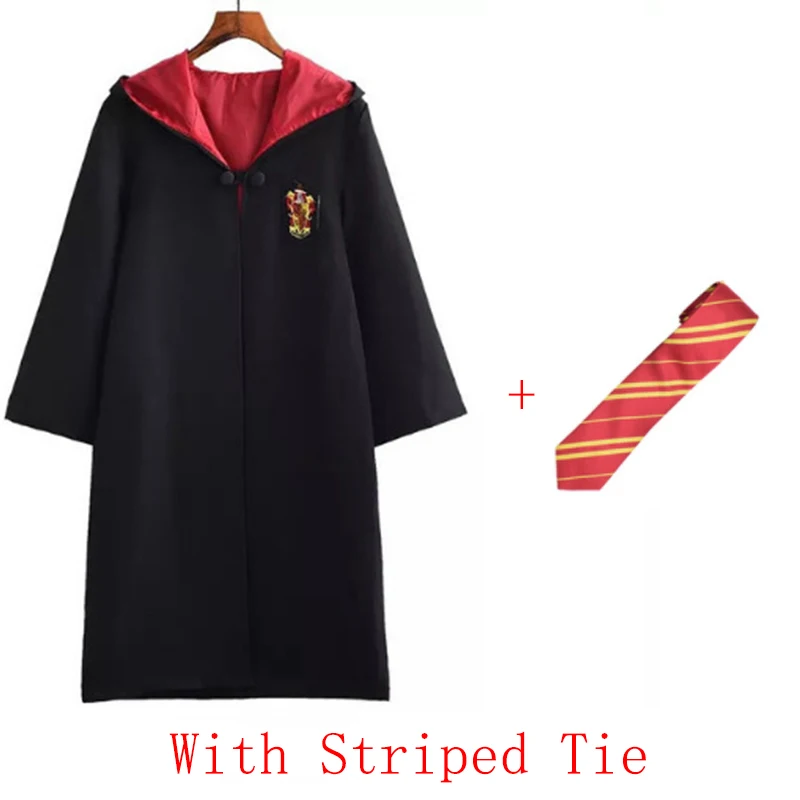 Gryffindor with Tie Костюмы для косплея, костюмы Поттера, волшебный халат, плащ, костюм Хогвартс, Униформа, плащ Гриффиндор Слизерин, Рейвенкло, хаффлпуф, Хэллоуин - Цвет: Gryffindor with Tie