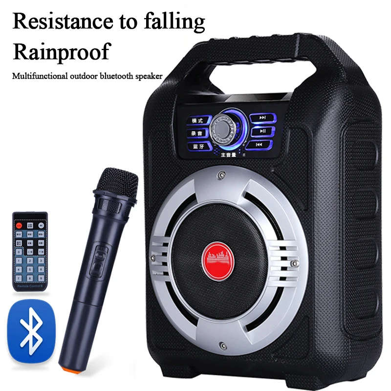 Whit Mic S38 Большой Мощный Bluetooth аудио тяжелый сабвуфер U диск вечерние аудио 5,25 дюймов портативный открытый динамик музыкальный плеер Поддержка FM TF - Цвет: Whit Mic