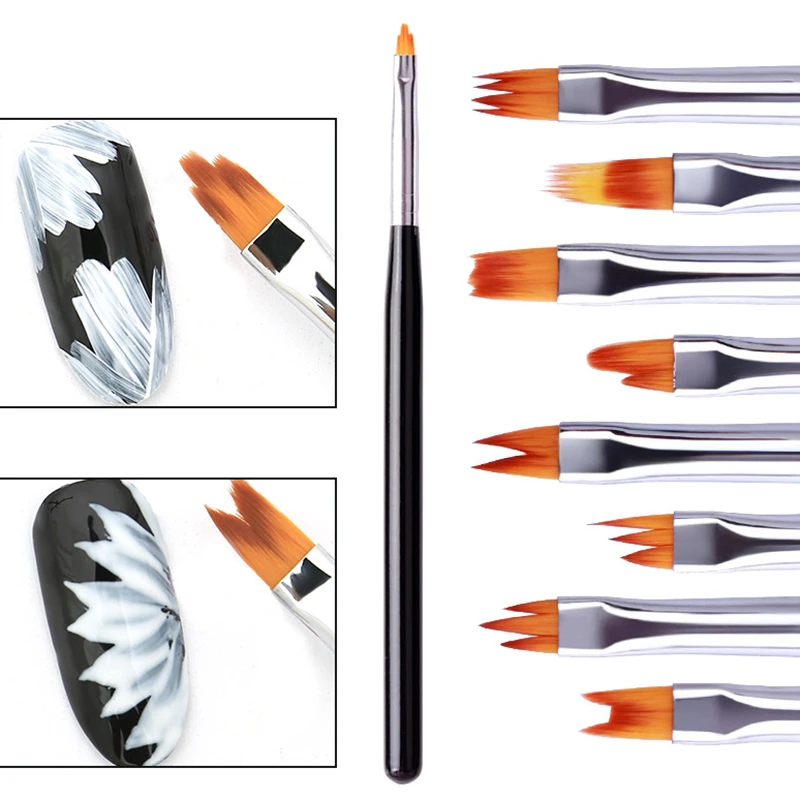 1 шт. ручка для ногтей с лепестками резной карандаш маникюра инструменты