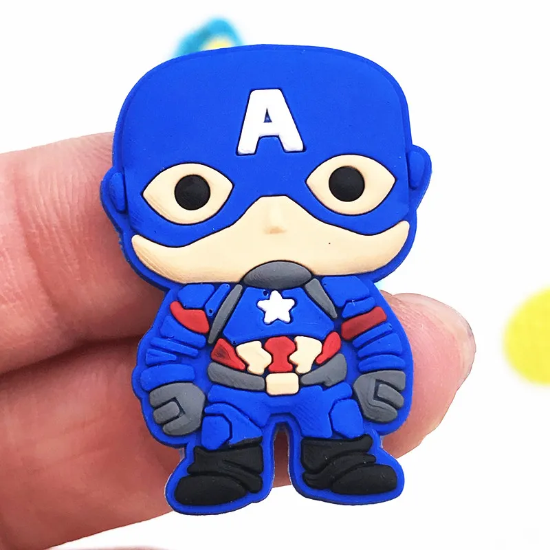 Marvel Мститель Бэтмен флэш силиконовый Супергерои плоская задняя часть 6 шт ПВХ