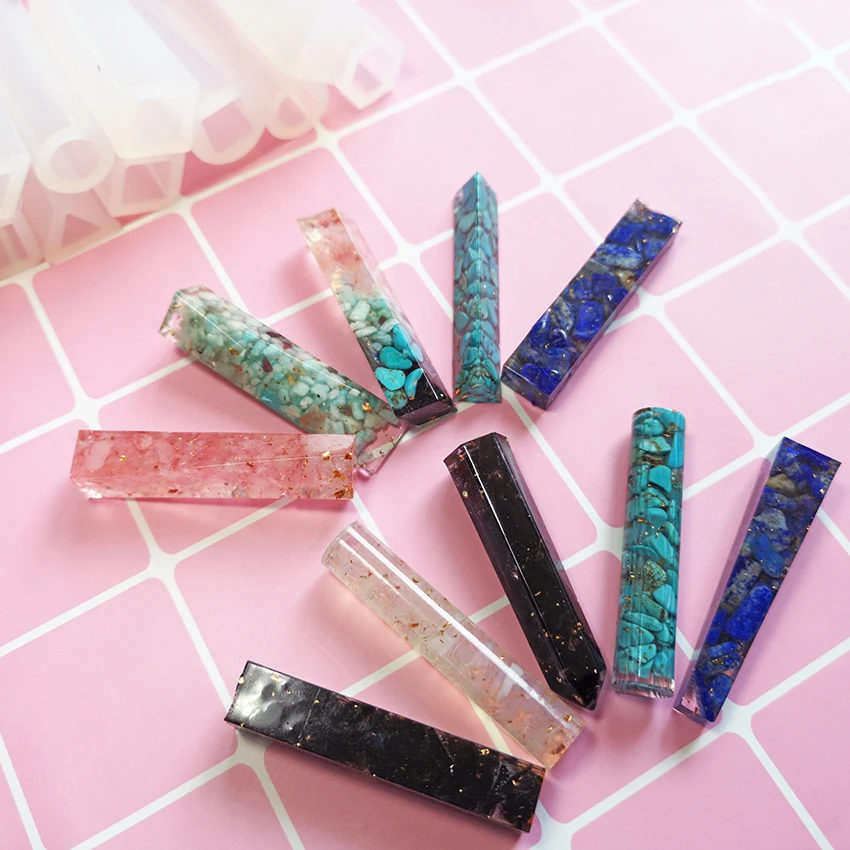 

DIY Material Package Epoxy Resin Drop Rubber Mold Strip Silicone Mold Pendant Key Ring Drilling Device Tools Handmade Crafts