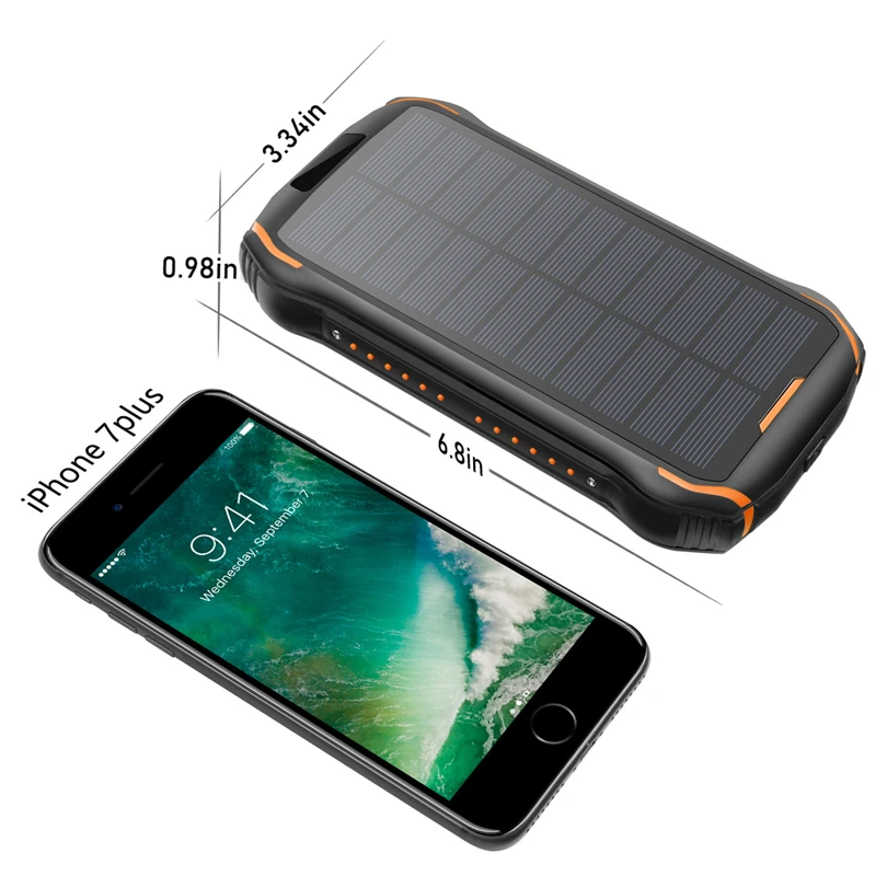 

26800mAh Solar Power Bank 10W Fast Qi Wireless Charger For iPhone Samsung PD 18W Portable Powerbank External Battery CD29