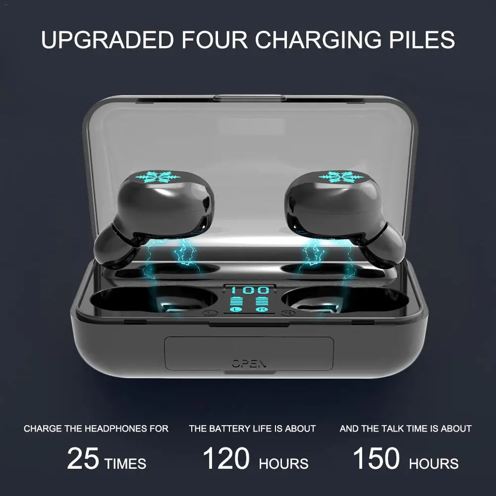 F9 наушники вкладыши TWS с Беспроводной Bluetooth гарнитура сенсорный In Ear спортивные