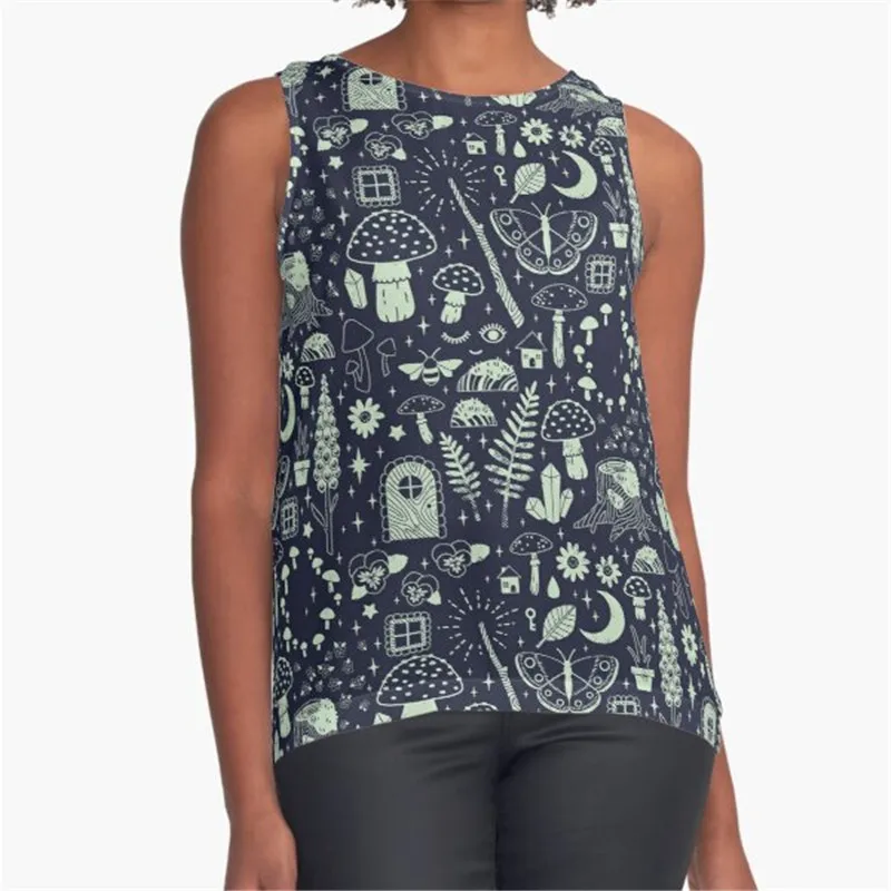 

Women Vintage Sleeveless T Shirt Eyeglasses Pattern Printed Summer O-neck tank tops Harajuku Pullover Vest Lady Tee Shirt tops