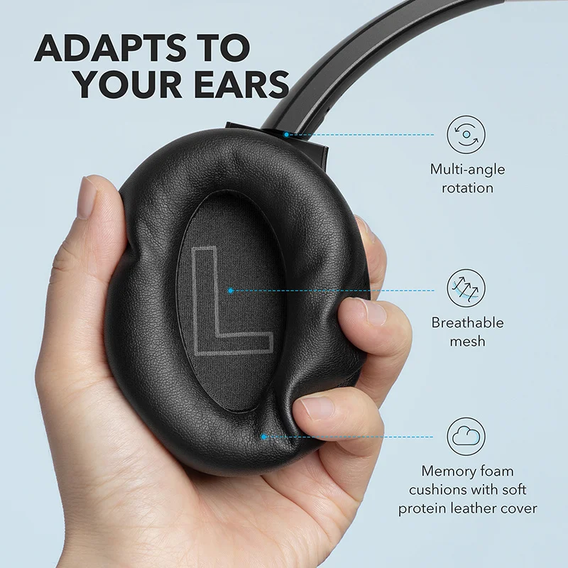 

Hybrid Active Noise Cancelling Headphones, Wireless Over Ear Bluetooth Headphones