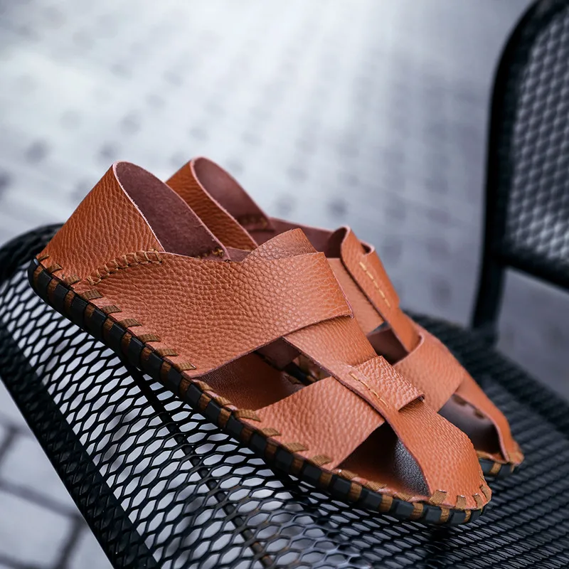 

Hollow Out Designer Men Trend Simplicity Fashion Men's Summer Shoes Handmade Non-slip Soft Slippers Wear-resistant Casual