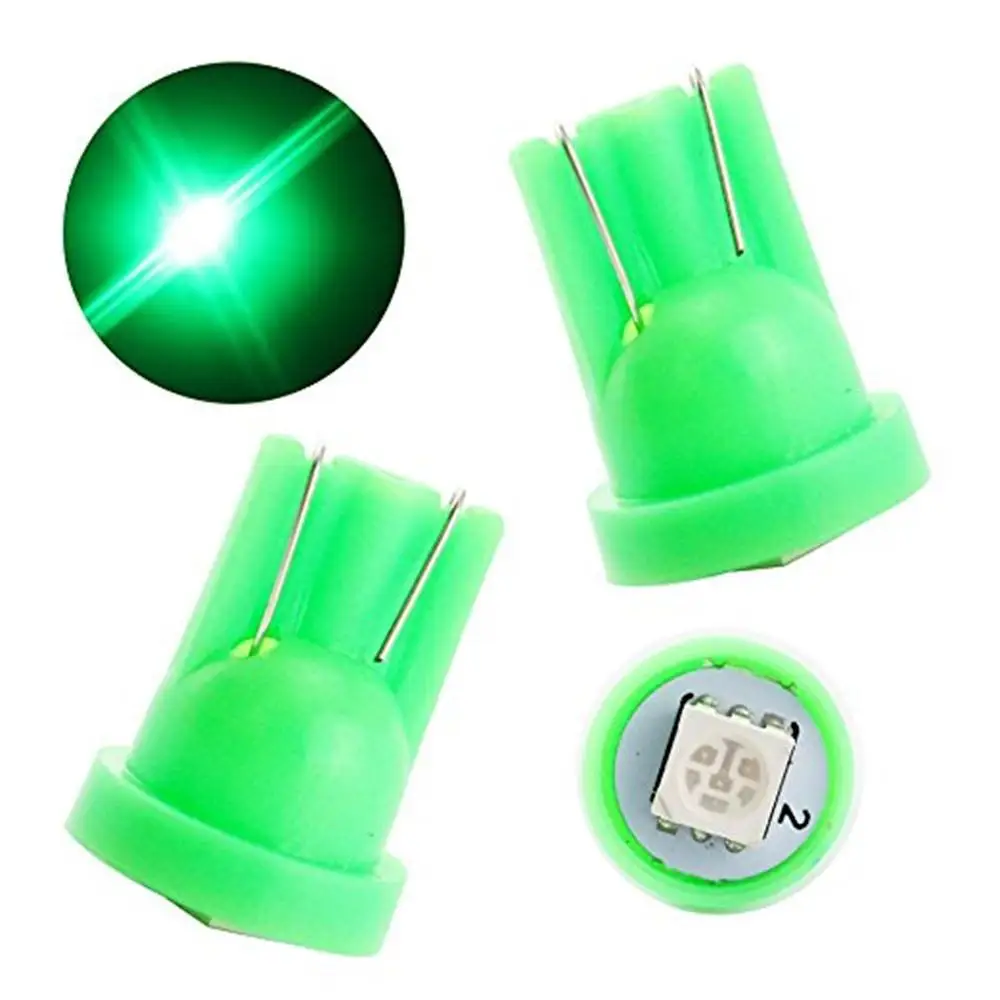 

50Pcs Auto Green T10 5050 1SMD LED Bulbs For Car Clearance Lamps Instrument Lights Dome Trunk License Plate Lights 12V