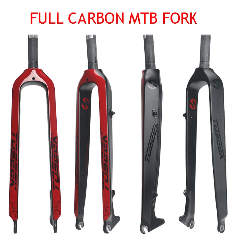 TOSEEK 2018 Велосипедная вилка из углеродного волокна Mtb дорожный горный велосипед 26/27