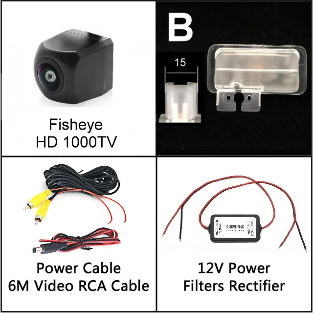 for Toyota Esquire Camry Fielder LEVIN Prius Auris Avensis Fisheye Night Vision HD Car Rear View reverse Backup Parking Camera - Название цвета: B Filters n Camera