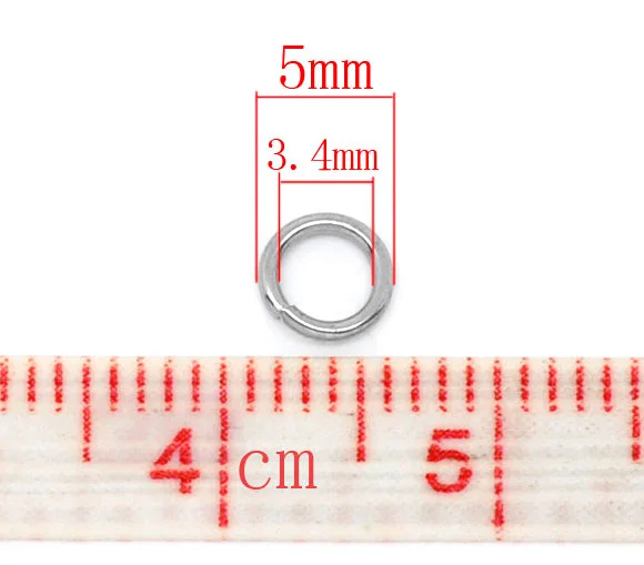 5mm 500pcs FUNIQUE припаянные закрытые прыгающие кольца разделенные кольца фурнитура для изготовления ювелирных изделий DIY металлический соединитель Серебряный тон 14 мм диаметр. 50 шт - Цвет: 5mm 500pcs