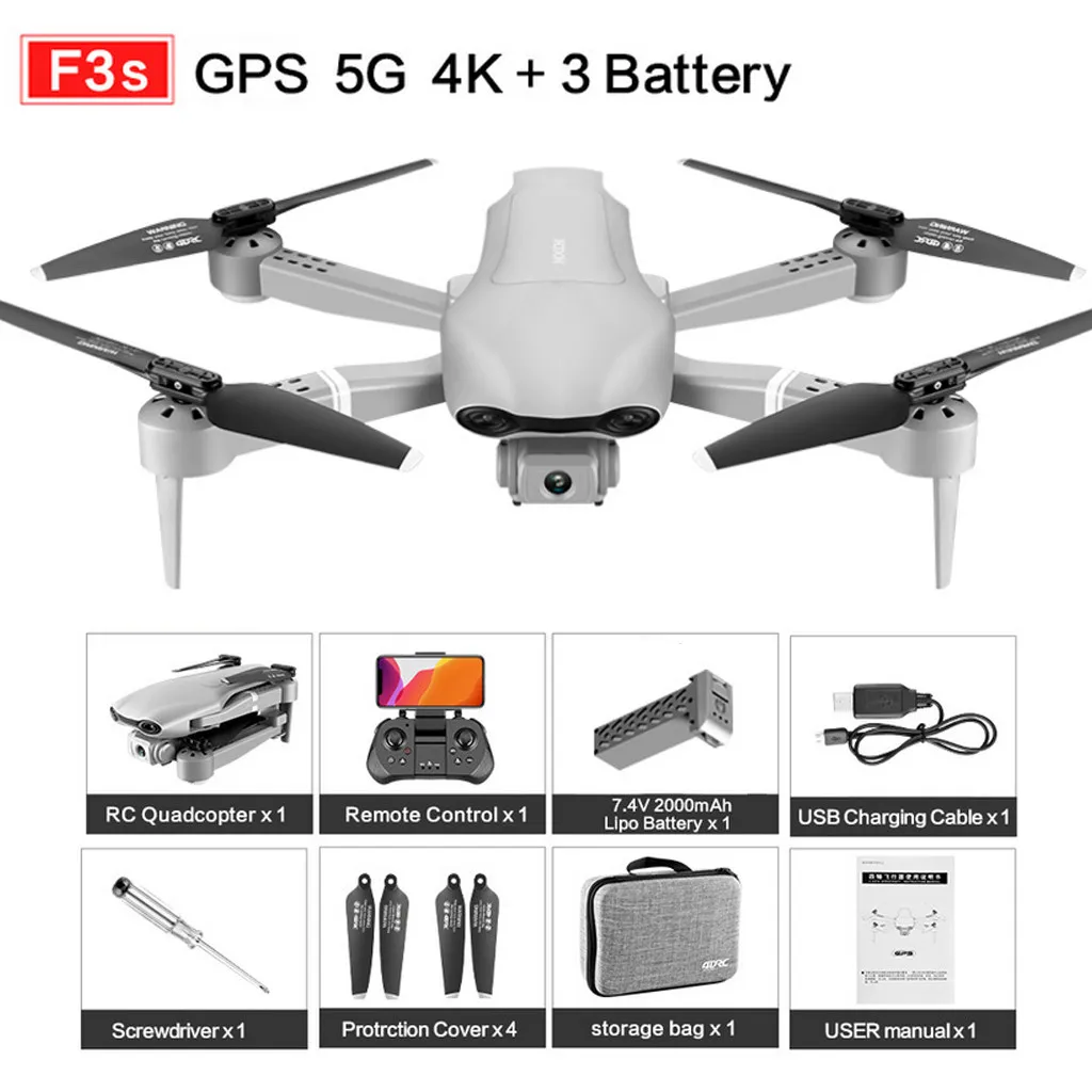 F3 GPS беспилотные летательные аппараты с 4K HD двойной Камера WI-FI видом от первого