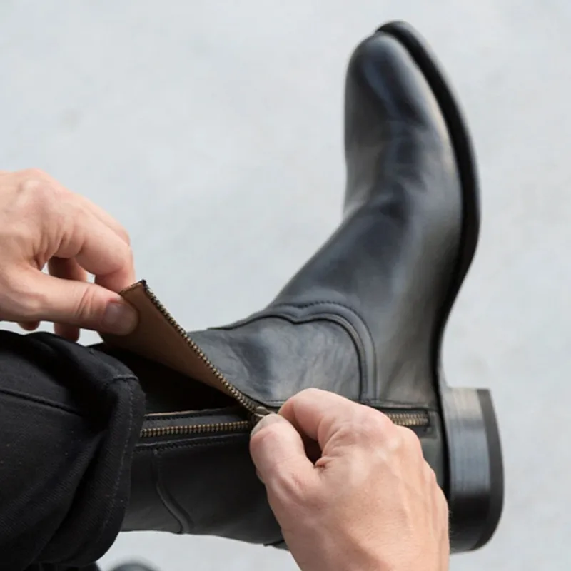 Мужские модные ботинки в западном стиле уличные зимние мотоциклетные на