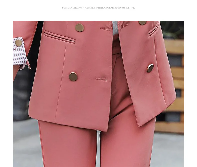 

Business suit temperament suits two-piece suit New loose double-breasted feminine jacket blazer High quality jacket trousers