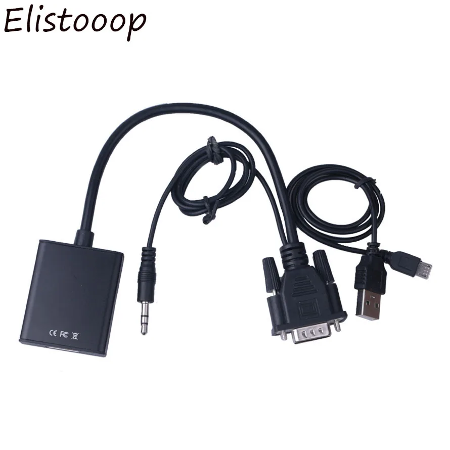 VGA к HDMI Мужской к Женский кабель 1080p HD Высокое разрешение с аудио выходной адаптер для ПК проектор для ноутбука