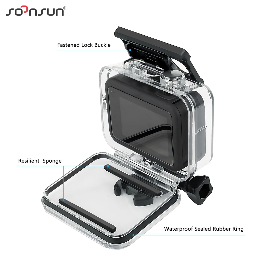 Водонепроницаемый чехол SOONSUN 45 м для GoPro Hero 8 черный защитный подводного