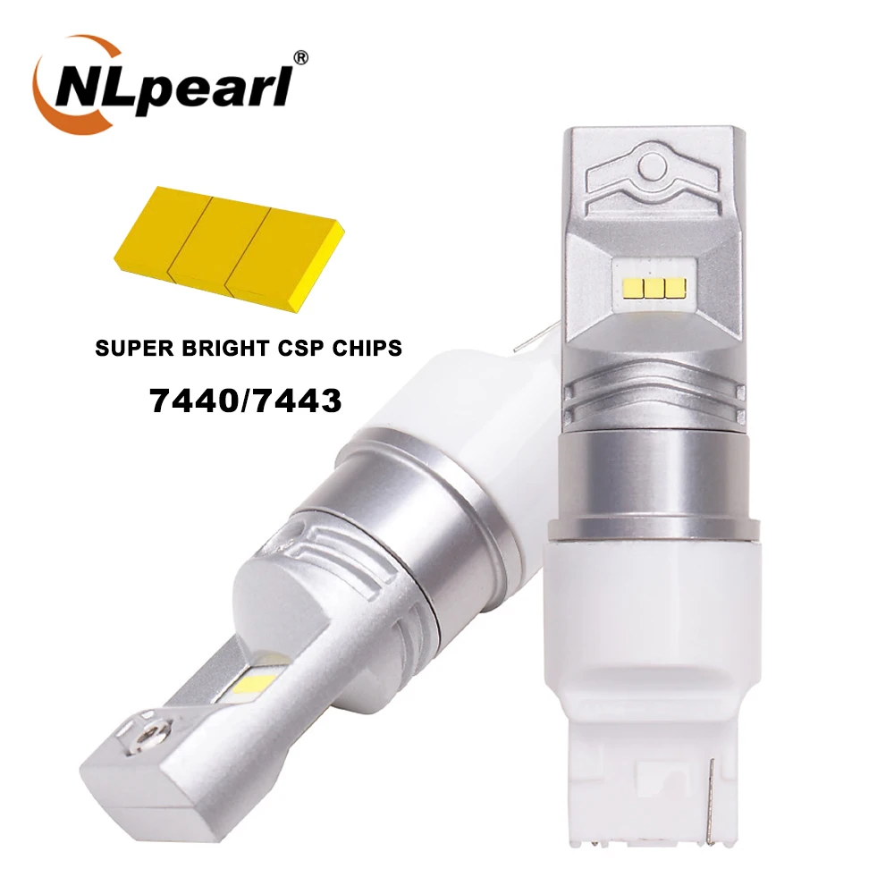 

NLpearl 2x Signal Lamp 7443 w21/5w 7443 W21W T20 led Bulbs CSP SMD 3156 LED P27W T25 3157 P27 7W Reversing Lights Brake Lamp 12V