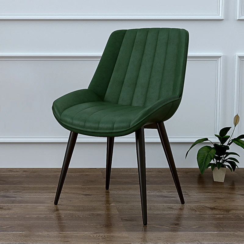 Простой современный офисный стул из кованого железа мягкий кожаный