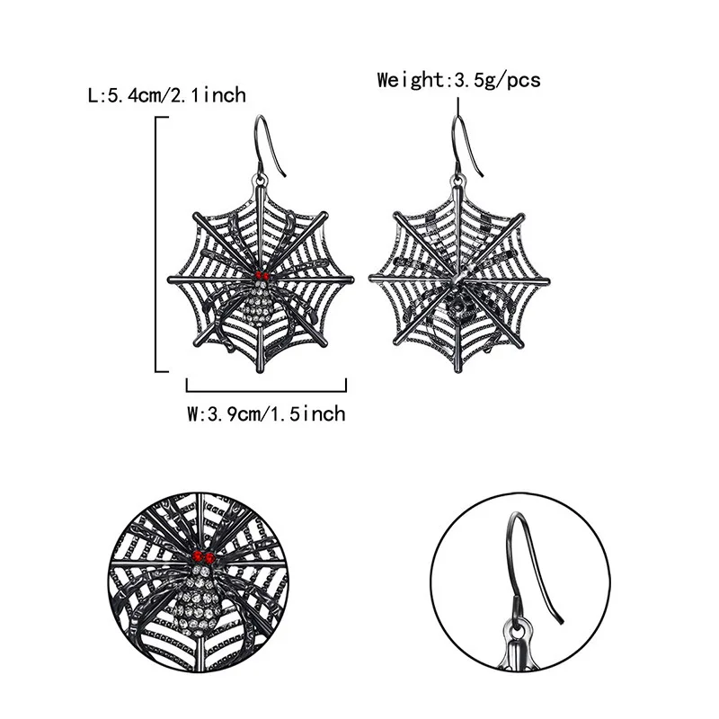 

Fashion Punk Spider Earrings Personalized Women Earrings Hip Hop Rock Party Jewelry Exaggerated Halloween Accessories