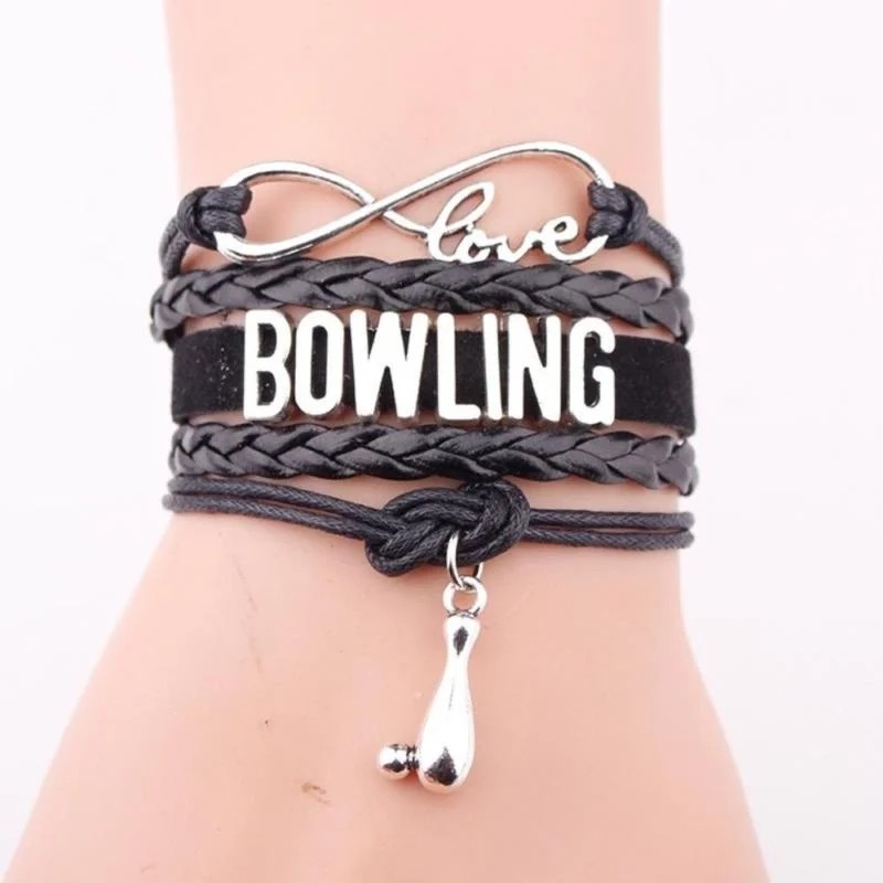 Браслет Боулинг многоплетенный плетеный кожаный браслет унисекс модный с
