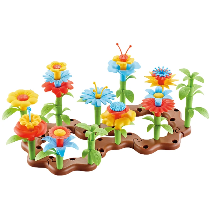 54 шт. подарки для девочек сделай сам цветочный сад строительные игрушки набор