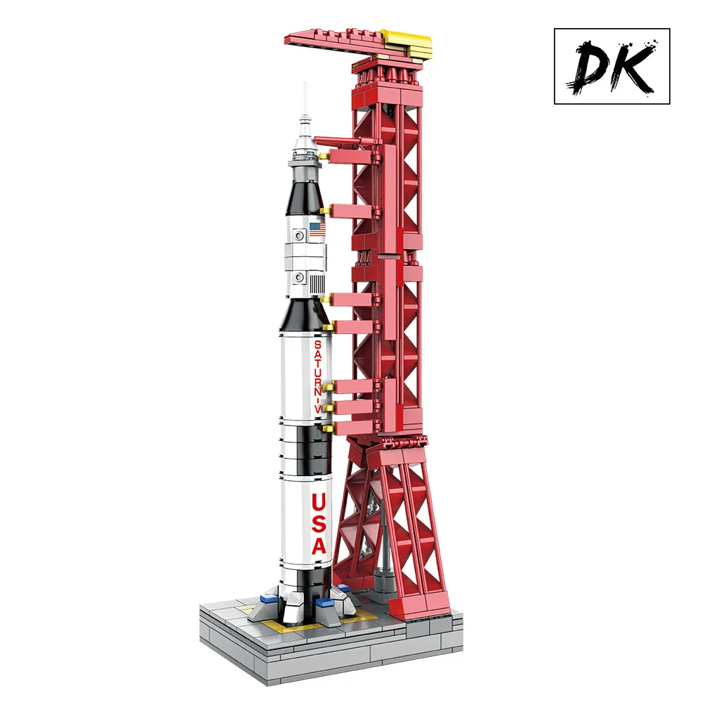 Конструктор DK 7022 Apollo Project для детей лунный астронавт Сатурн в ракета модель