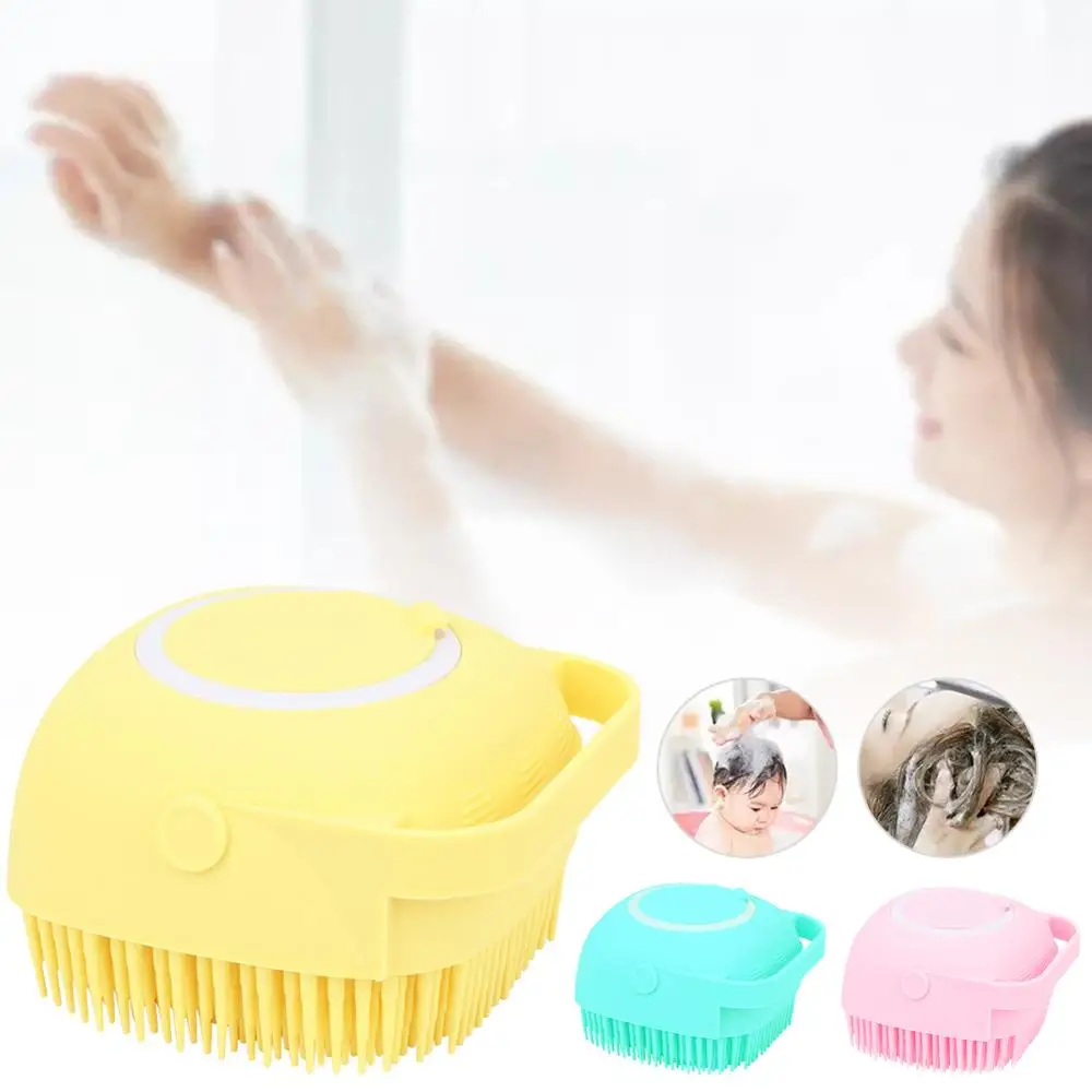 

Bath Brush Silicone Scrubber Dispenser Multifunction Bathroom For Babies Home Brush Large Filling Capacity Body Palm Brush