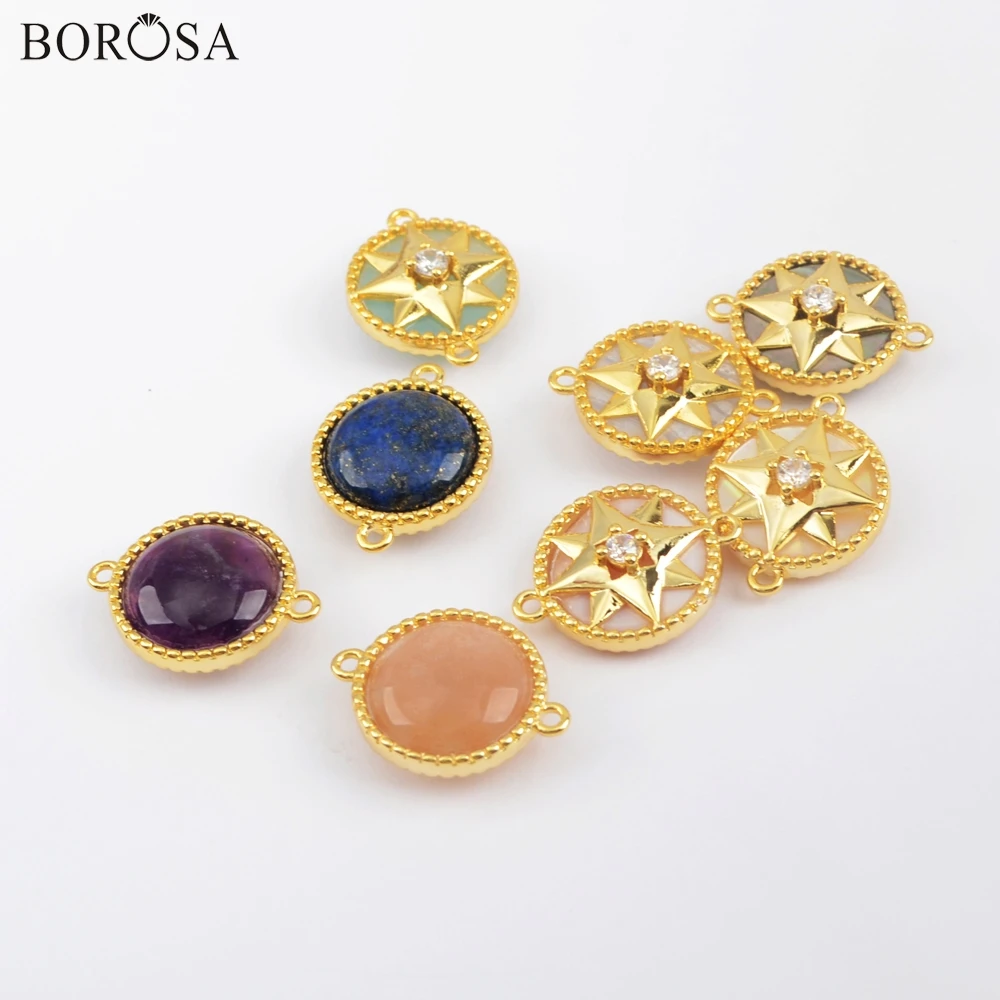 BOROSA 10 шт. подвески из натурального камня двойные шармы для изготовления