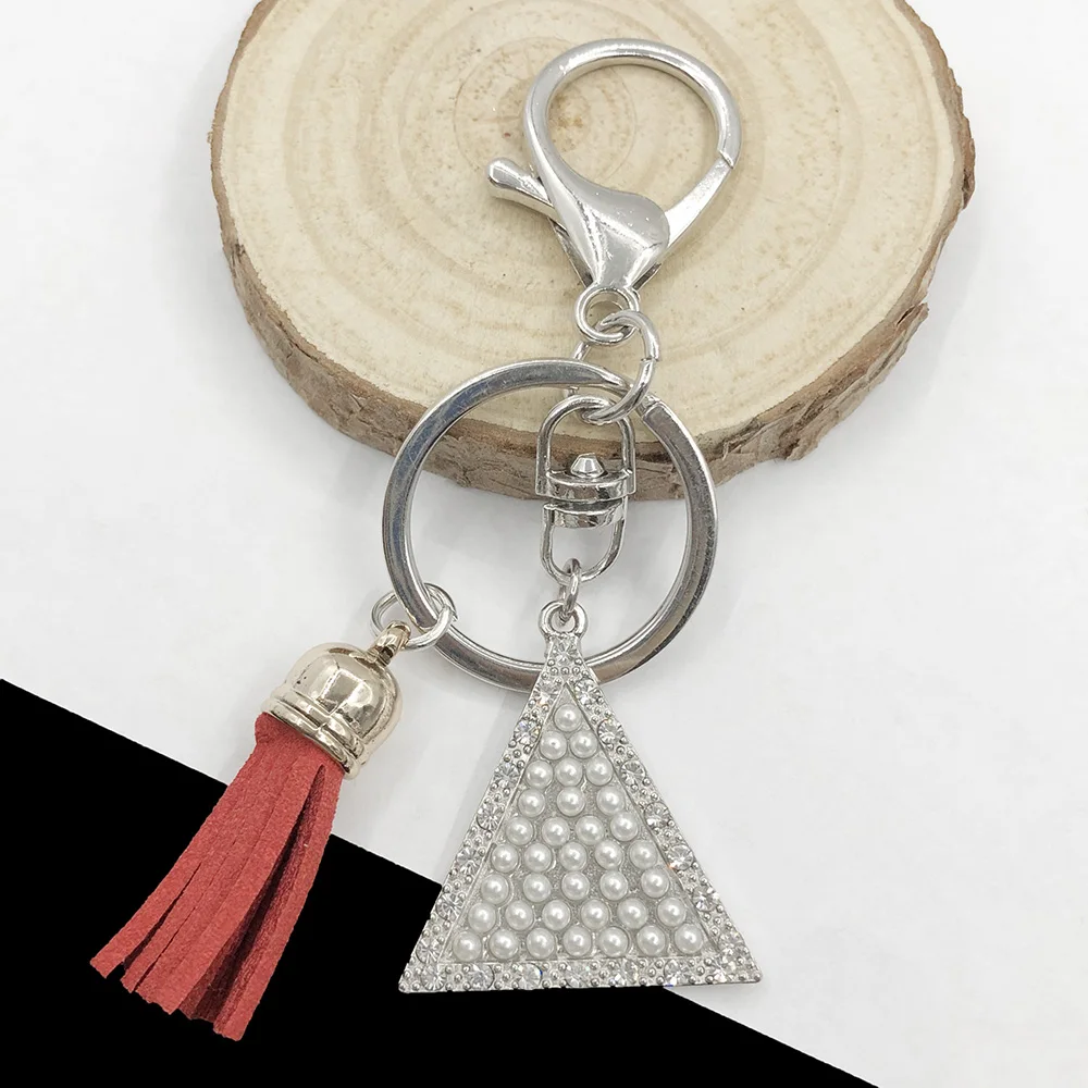 

Handmade Greek Sorority Girl Rhinestone Tassel Keychains Key Rings Bag Accessories Jewelry
