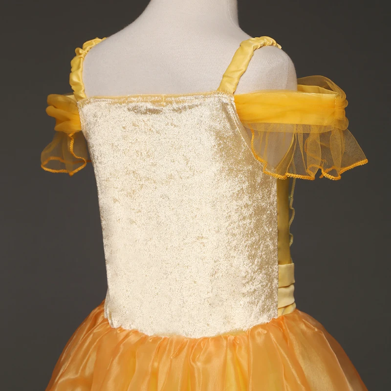 Children Clothing Golden Cosplay Clothes Tulle Gowns Eveving Party Princess Dress 5-14Year Teen Costume | Детская одежда и обувь