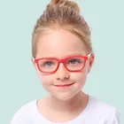 2 шт.компл. гибкие детские оптические очки гибкие безопасные очки простые зеркальные силиконовые анти-синий светильник очки оправа