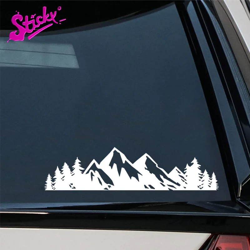 

STICKY Mountain Car Decal Sticker Car Decal Emblem Graphic Cool Decoration Tree Sticker For Bumper Trunk Rear Laptop PVC Vinyl