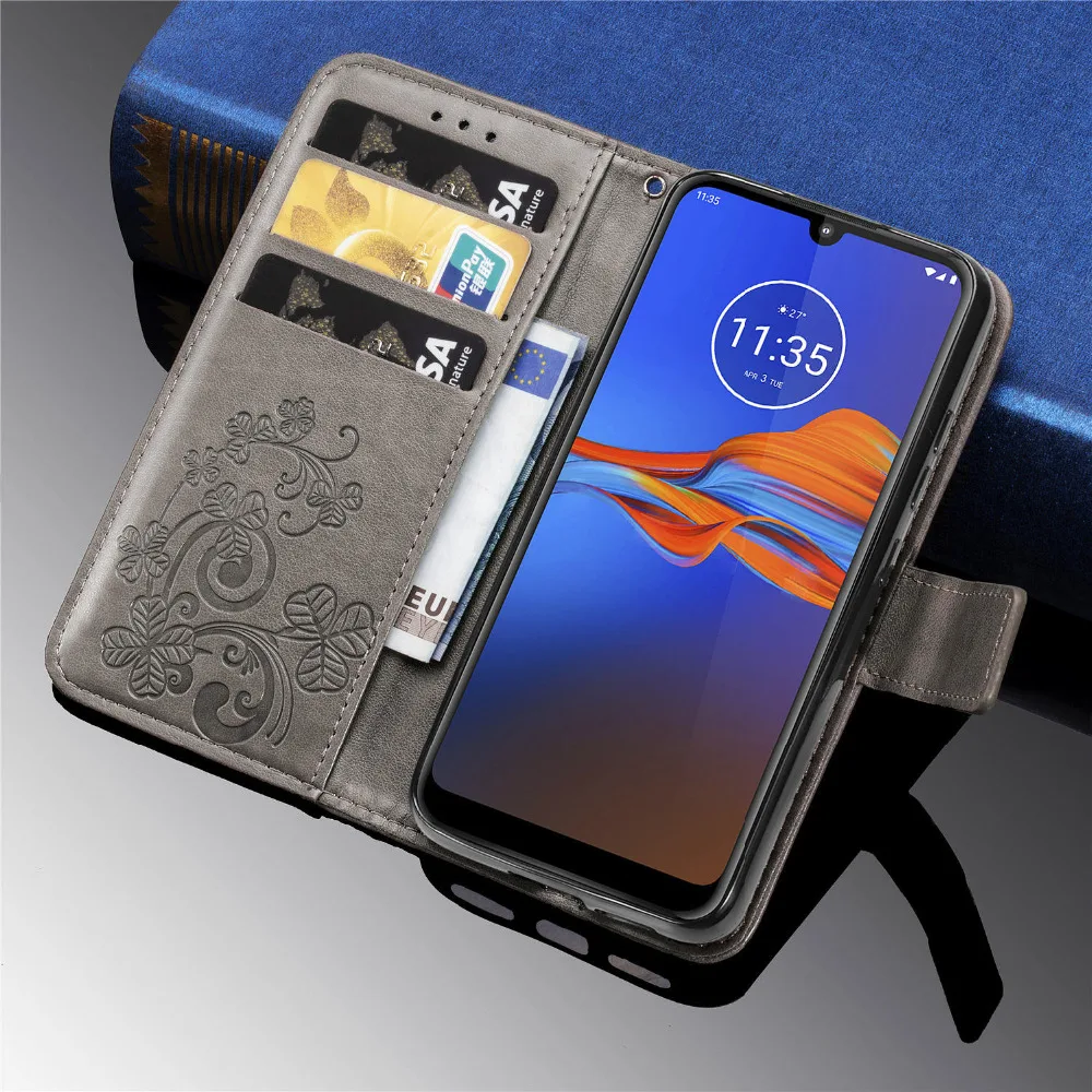 Чехол для Motorola Moto E6 Plus, чехол для E 6 Plus, чехол-книжка с бумажником, чехол для телефона из искусственной кожи для Moto E6 Plus, чехол с отделением для карт и подставкой