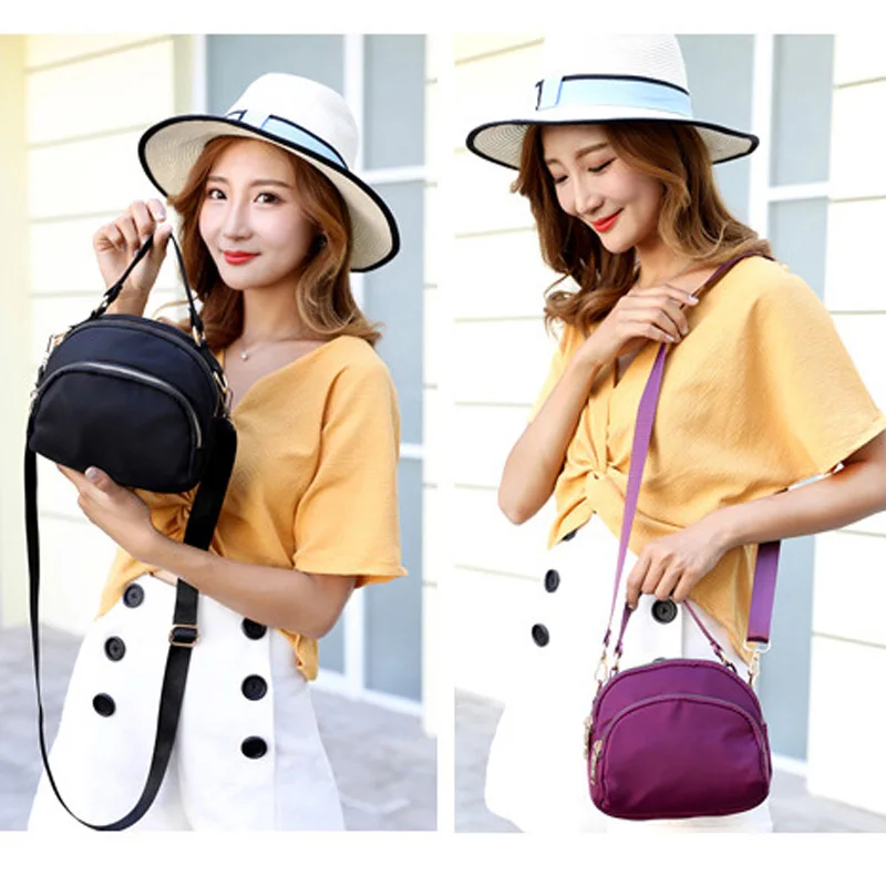 Женская модная однотонная сумка на молнии водонепроницаемая нейлоновая через