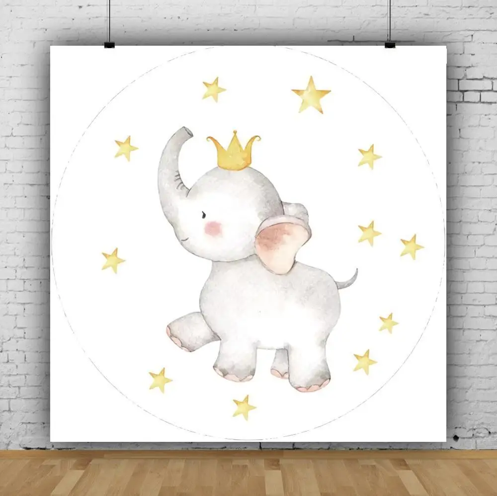 

Фоны для фотосъемки детей с изображением короны слона золотых звезд белого цвета