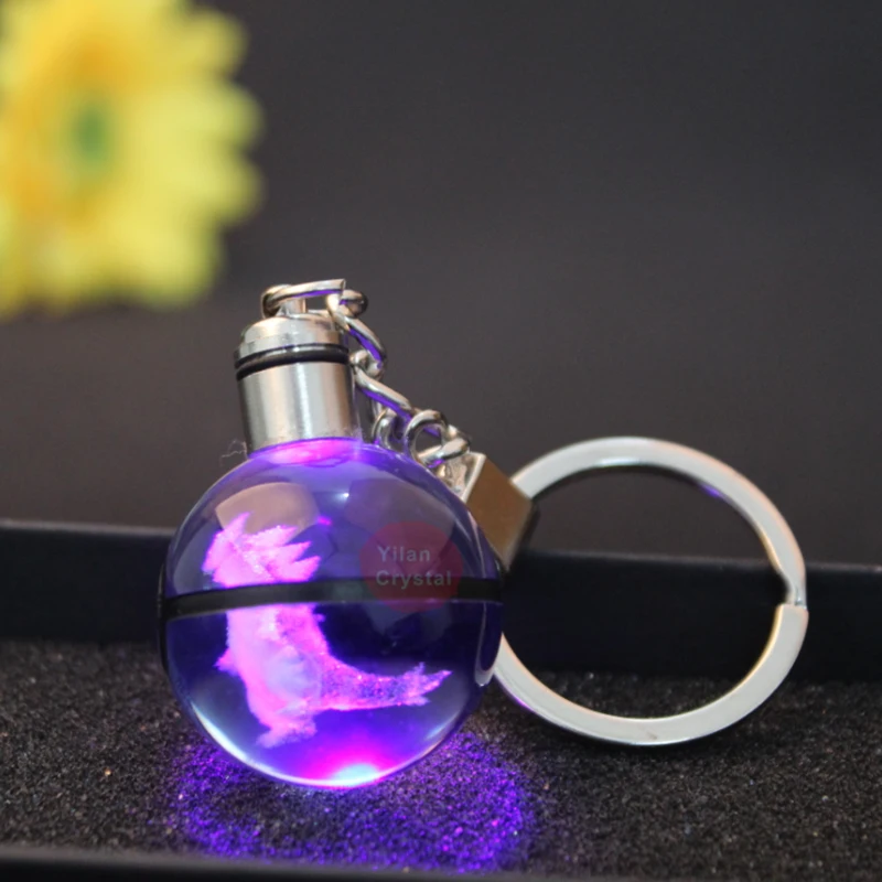 Buy Six One Free Arcanine New Shape Customized Image LED Crystal Keychain Ball For Gift | Дом и сад